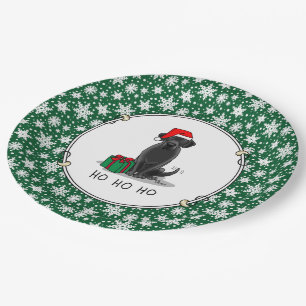 Prato De Papel Papais noeis de Natal Black Labrador Retriever Cut