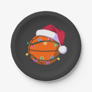 Prato De Papel Papais noeis de Natal de Basquete Snowman Esporte 