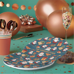 Prato De Papel Papais noeis de Natal de Nome Personalizado