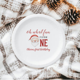 Prato De Papel Papais noeis de Natal Primeiro Aniversário