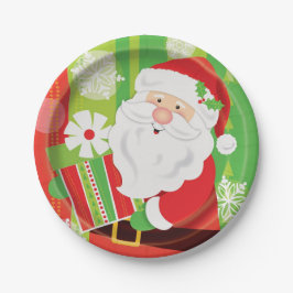 Prato De Papel Papais noeis de papel de Natal