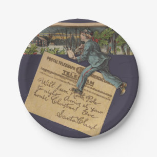 Prato De Papel Papais noeis de Vintage - Letra de Natal