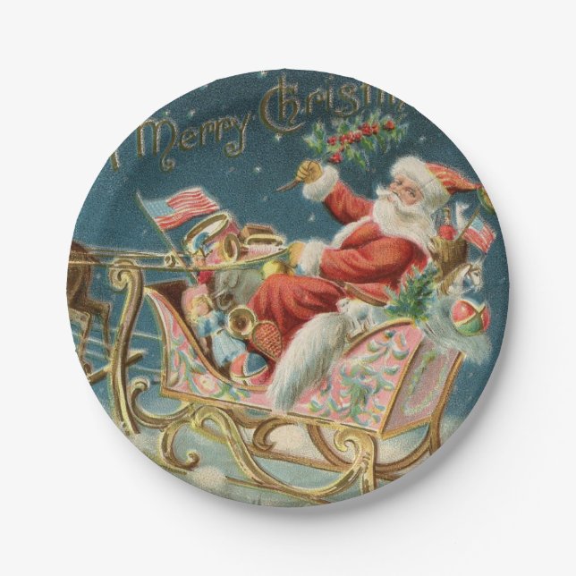 Prato De Papel Papais noeis E Seu Pequeno Dorsal (Frente)