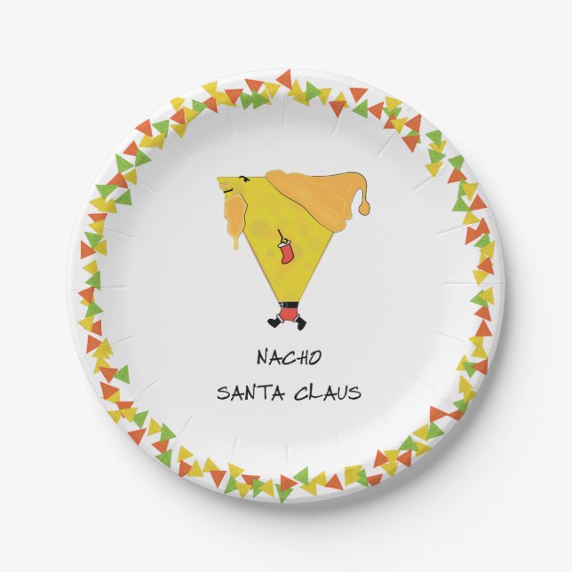 Prato De Papel Papais noeis Nacho com Chips (Frente)