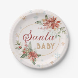 Prato De Papel Papais noeis Natal Baby Winter Wonderland Party Co