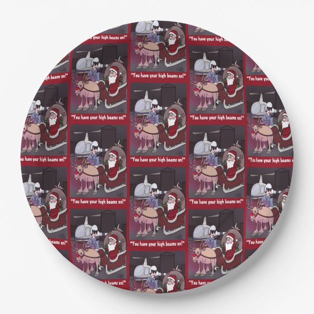 Prato De Papel Papais noeis Obtêm Uma Placa Redonda De Bilhete (Frente)