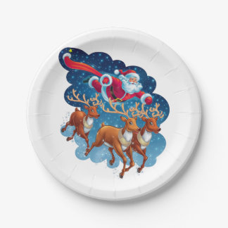 Prato De Papel Papais noeis Sleigh Adventure