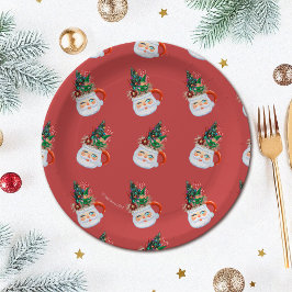 Prato De Papel Papais noeis Vintage Placas de papel para canas