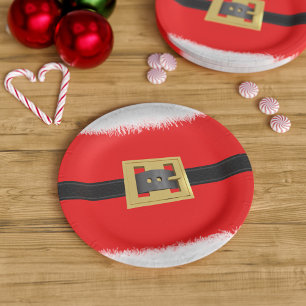 Prato De Papel Papéis de festas de Papais noeis vermelhos de Nata