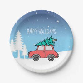 Prato De Papel Papéis de Natal Feriados de Árvore