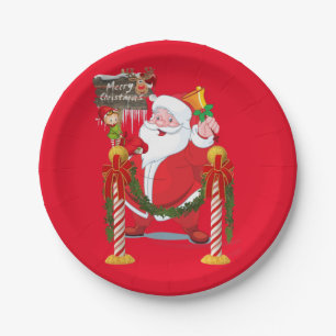 Prato De Papel Papéis de Natal, Papais noeis de Natal Felizes
