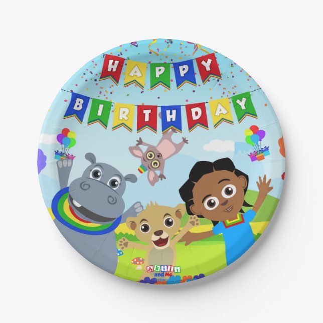 Prato De Papel Papel Akili e Amigos - Placa 2 (Frente)