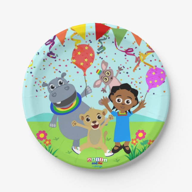 Prato De Papel Papel Akili e Amigos - Placa 3 (Frente)