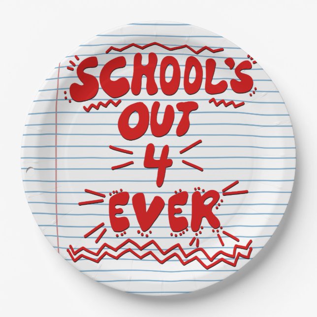 Prato De Papel Papel Avulso School’s Out Forever (Frente)