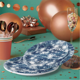 Prato De Papel Papel Azul de Natal Planta "Jesus é a razão"