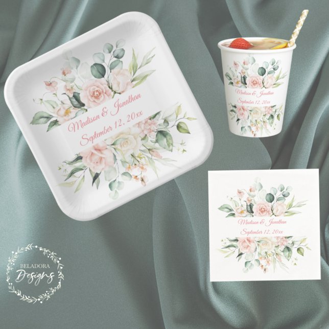 Prato De Papel Papel Botânico Floral Floral Dourado Verde Sage (Criador carregado)