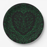 Papel Cardíaco Gótico Plate Verde e Preto 2
