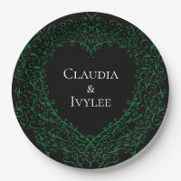 Papel Cardíaco Gótico Plate Verde e Preto 3