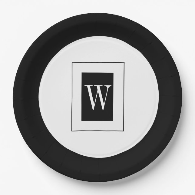 PRATO DE PAPEL PAPEL CHIQUE PLATE_BLACK/WHITE (Frente)