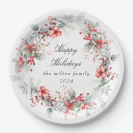 Prato De Papel Papel clássico de férias de inverno
