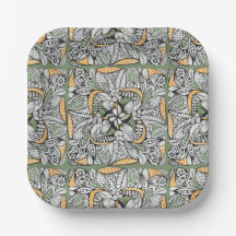 Papel de Doodle Abstrato para Brunch Chic e Noite