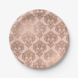 Prato De Papel Papel de embrulho Rosa Dourado Bege Moderno Glam D