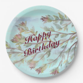 Prato De Papel Papel De Evento De Aquarela Placa Em Borgonha