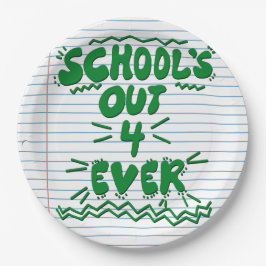 Prato De Papel Papel de Folha Solta School’s Out Forever