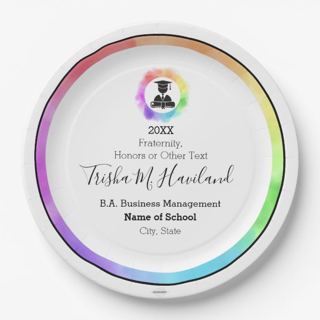 Prato De Papel Papel de Graduação Cores d'água da Plata HAMbyWG (Frente)