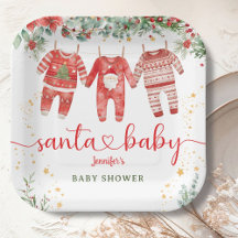 Papel de Menino de Natal para Chá de Bebê Santa