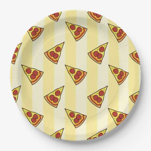 Prato De Papel Papel de moldagem de padrão de pizza (Frente)