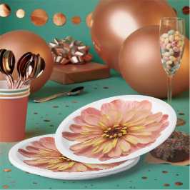 Prato De Papel Papel Fotográfico da Flor Floral Zinnias