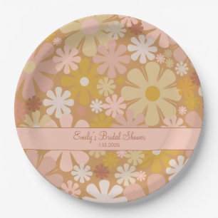Prato De Papel Papel Personalizado Estético Floral Retro 60s 70s 