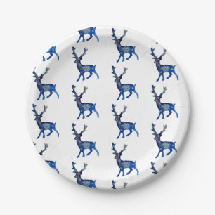 Prato De Papel Papel personalizado para Reindee natalino Plates 7