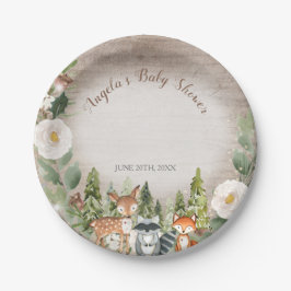 Prato De Papel Papel Planta Animais da Floresta de Inverno Floral