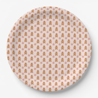 Prato De Papel Papel Plat com Padrão de Homens de Biscoito de Nat