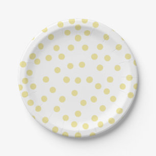 Prato De Papel Papel Polkadot Amarelo