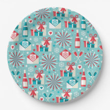 Papel Retro Holiday Plates 9"