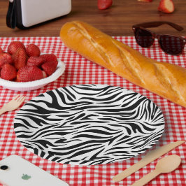 Prato De Papel Papel Tema Zebra Placas para Partidas