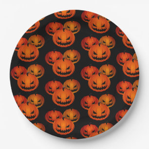 Prato De Papel Papelada de Halloween - Pumpkins assustador