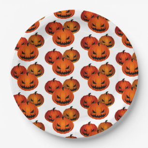 Prato De Papel Papelada de Halloween - Pumpkins assustador