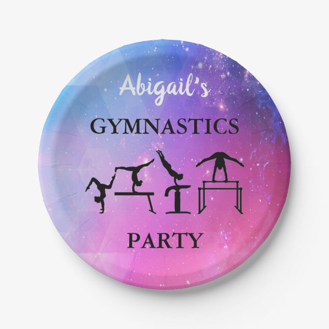 Prato De Papel Papelada do Partido da Ginástica com o nome dela! (Frente)