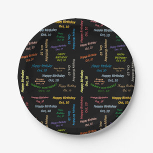 Prato De Papel Papelão, 10 de outubro, Aniversário