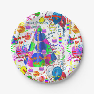 Prato De Papel Papelão, 12 de agosto, aniversário