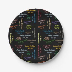 Prato De Papel Papelão, 18 de outubro, Aniversário