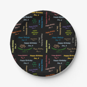 Prato De Papel Papelão, 4 de dezembro, aniversário