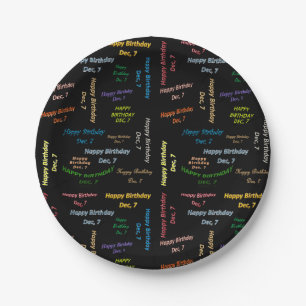Prato De Papel Papelão, 7 de dezembro, Aniversário