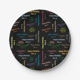 Prato De Papel Papelão, 8 de dezembro, Aniversário