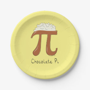 Prato De Papel Papelão de Chocolate Pi Cute Math Pi Day