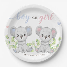 Prato De Papel Papelão para o Partido Revelador de Gênero Koala.